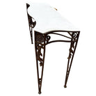 20th Century Neo-Gothic Bronze Colored Cast Iron Console w/ Carrara Marble Top