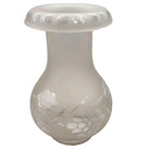 Victorian Frosted Wheel Cut Glass Oil Lamp Fluted Hurricane Shade