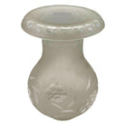 Victorian Frosted Wheel Cut Floral Glass Oil Lamp Hurricane Fluted Shade