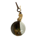 Late Victorian 1900 Gilt Brass & Crystal Glass Ball Pocket Watch w/ Key