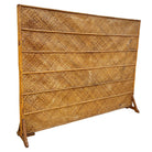 Art Deco 9' Foot X 6' Foot Rattan & Woven Wicker Wall Divider Screen