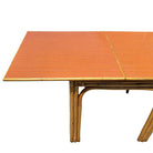 Restored Mid-century Expanding Hinge Leaf Rattan Dining Table