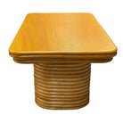 Restored Mid-century Stacked Rattan Coffee Table w/ Mahogany Top