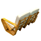Restored Frankl Style Four-Strand Square Pretzel Rattan Sectional Settee