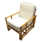 Restored James Mont Inspired Rattan Lounge Chairs w/ Modernist Arms