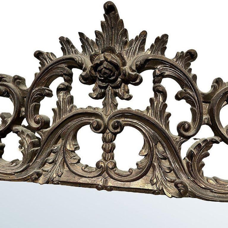 Antique Venetian Baroque Framed Wall Mirror 5' Tall