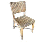 Restored Midcentury Era Rattan Dining Side Chairs with Wicker Woven Seats