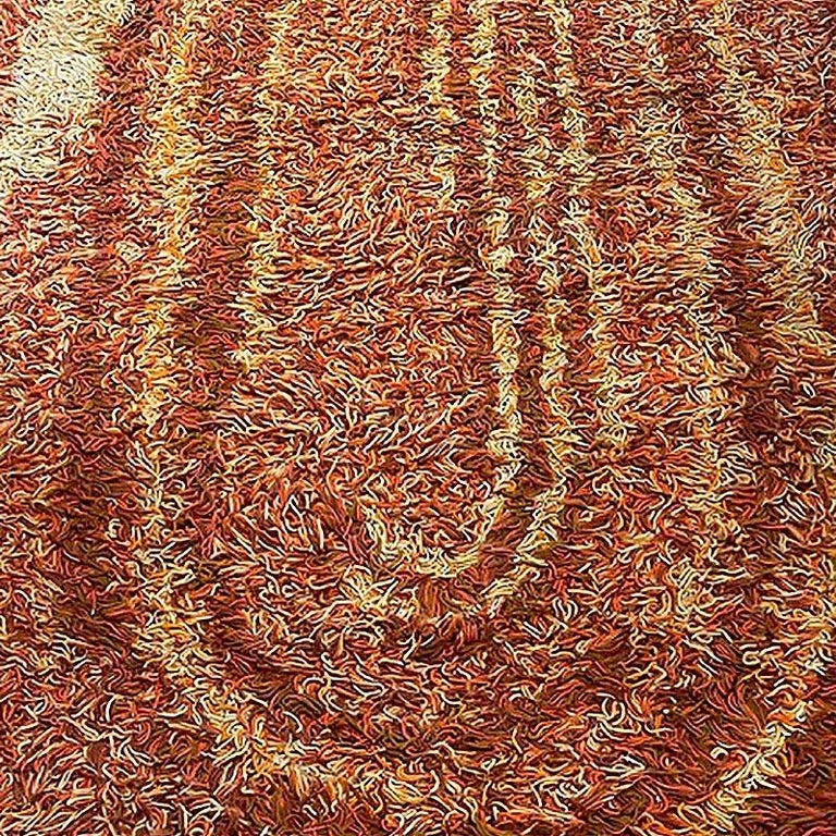 8' Foot Hand Woven Tricolor Oval Scandinavian Shag Rug
