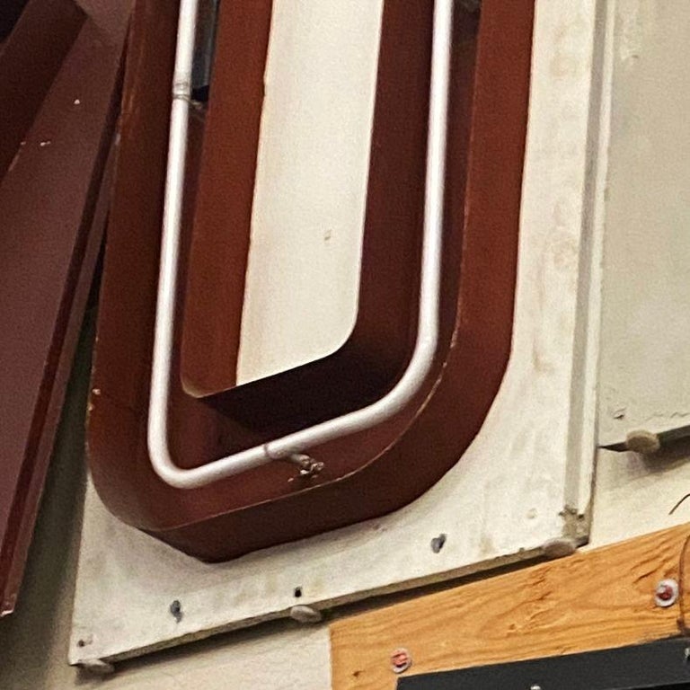 Large Vintage Neon Marquee Letter "U" From Pan American Auditorium