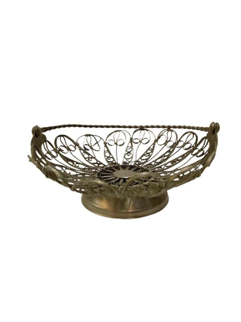 Russian Woven Brass Fruit Moskva Basket Bowl