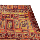 Mid-century 8' Foot Hand-Hooked Scandinavian Shag Rug w/ Abstract Design