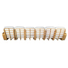 Restored Art Deco Six-Strand Square Pretzel Six-Seat Sectional Sofa