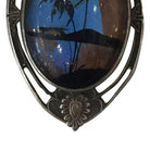 Sterling Pendant with Hand Painted Landscape on a Butterfly Wing