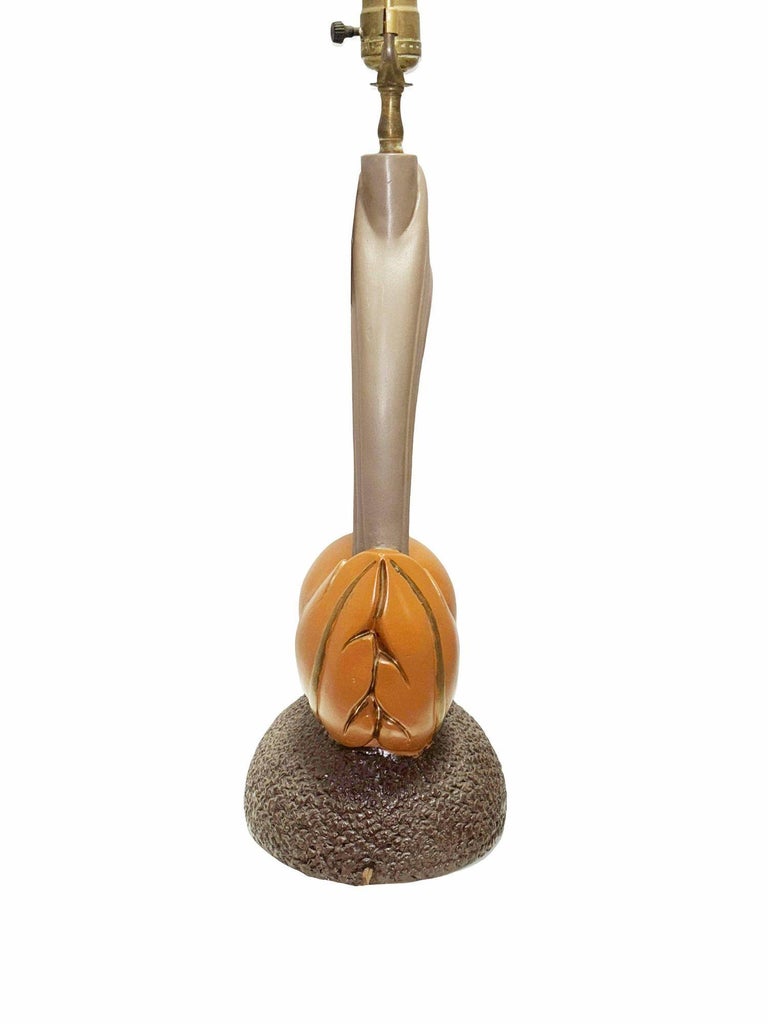 Mid-Century Sculptural Art Pottery Lamp Pair, Circa 1950s