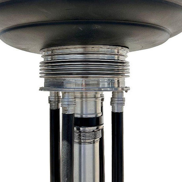 Large 6-Foot Art Deco Revival Machine Age Torchiere Floor Lamp
