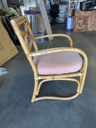 Rattan 2-Strand X-Back Lounge Chair with Streamline Speed Arms