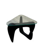 Noguchi Style Triangle Glass Top Narrow Side Table