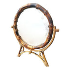 Aesthetic Movement English Round Tiger Bamboo Table Vanity Mirror