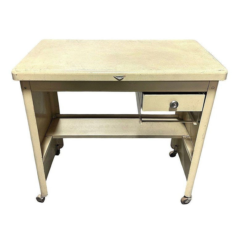 Mid-Century Rolling Tanker Work Task Desk by Cole Steel