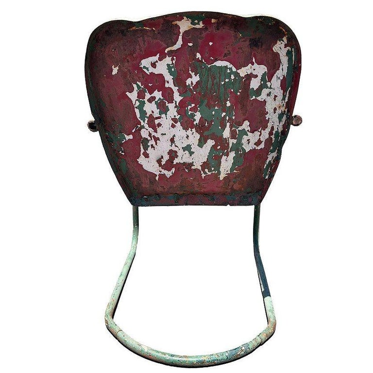 Mid-century Steel Shellback Springer Patio Outdoor Lounge Chair