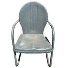 Mid-century Steel Round Streamline Springer Patio Outdoor Lounge Chair, Pair