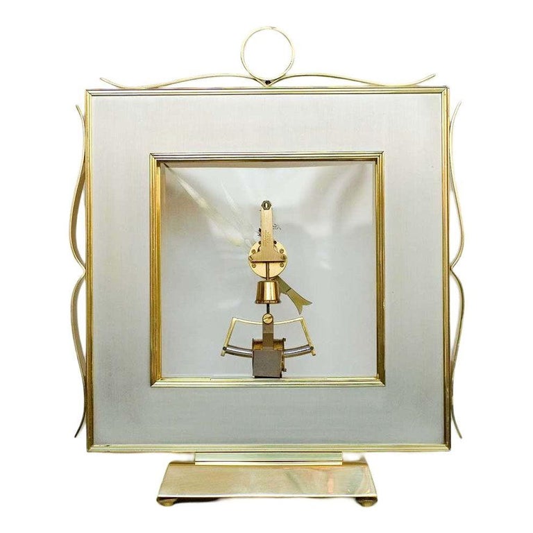 German Mid-Century Brass Mantel Clock by Kieninger & Obergfell
