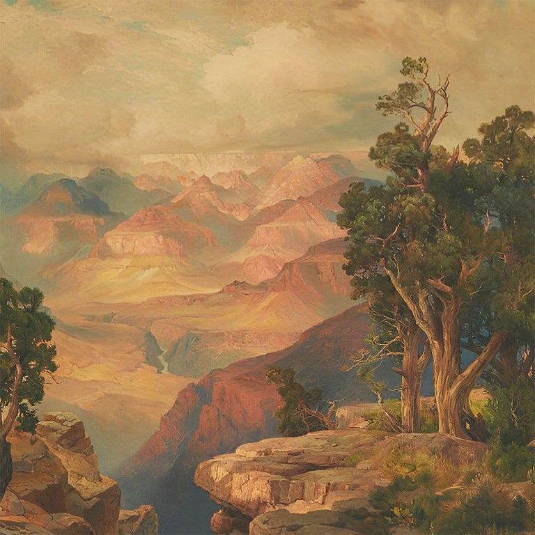 "The Grand Canyon of Arizona, from Hermit Rim Road" 1913 Print by Thomas Moran