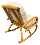 Restored Mid-century Frankl Style Child's Pole Rattan Bent Arm Rocking Chair