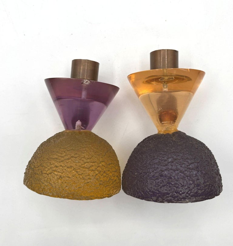 Vintage Art Deco Resin Candlestick Holders