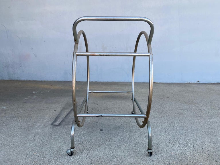 Bauhaus Inspired Art Deco Chrome Tubular Bar Cart