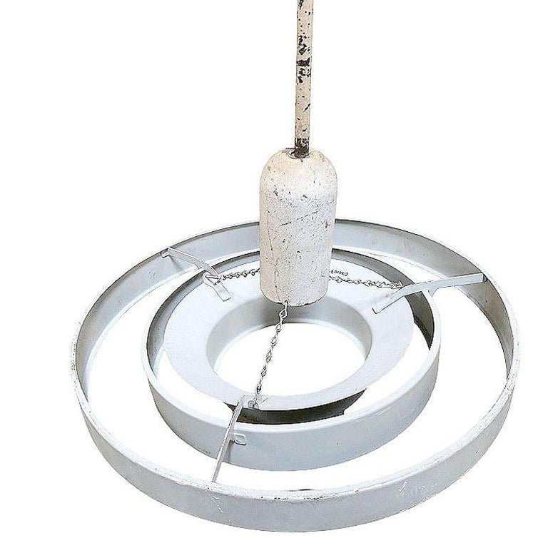 Mid-Century Saturn Ceiling Steel 20" Hooded Pendant by Kurt Versen, 6 Available