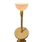 Restored Rattan & Mahogany Hourglass Side Table Torchiere Floor Lamp