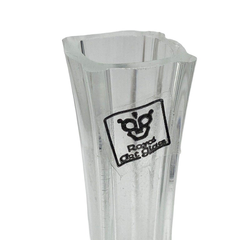 1980s Transparent Art Glass Flower Bud Vase by Royal Art Glass, Set of 10