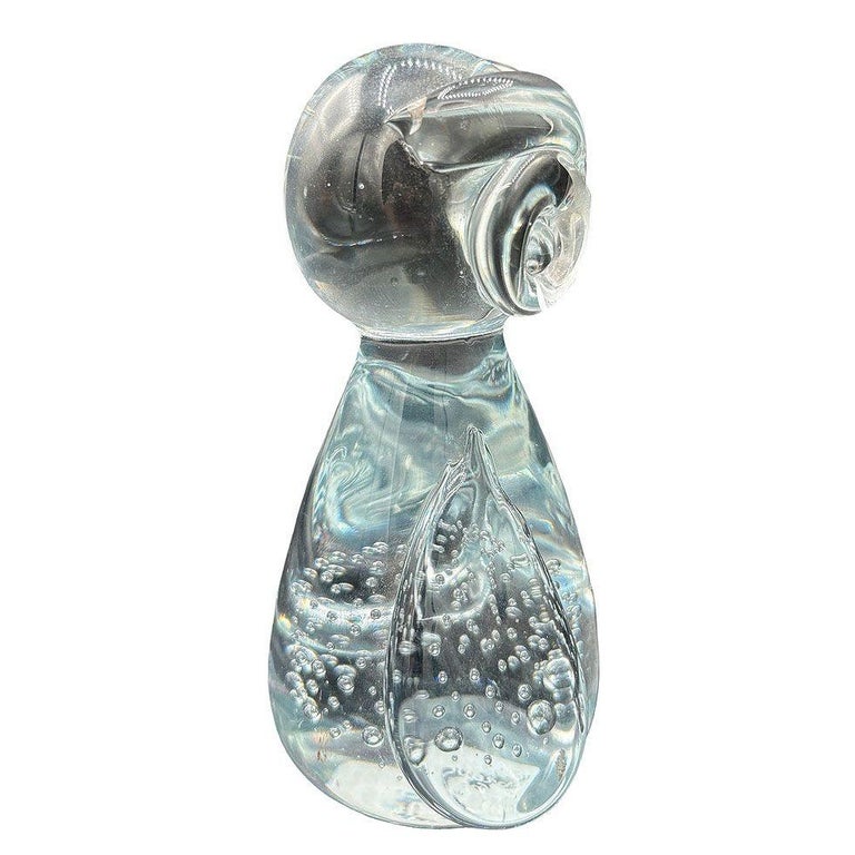 Mid-century Murano Bullicante Art Glass Owl Sculpture Paper Weight