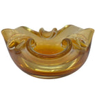 Mid-century Amber Honey Murano Ashtray Attributed to Archimede Saguso