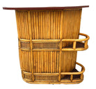 Restored Mid-century Sailboat Ships Bow Shaped Stacked Rattan Dry Bar