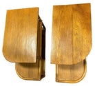 Restored Streamline Rattan & Mahogany 3-Tiered "Trio" End Table, Pair