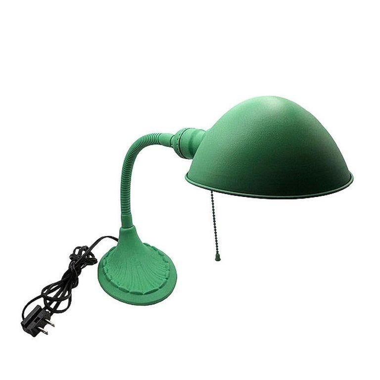 Art Deco Gooseneck Desk Lamp w/Dome Shade and Shell Base