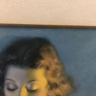 Nude Female Figure at Blue Beach Lithograph by Earl Moran Framed