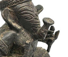Antique Bronze Ganesha Seated Meditation Four Hands Hindu Ganapati Sculpture