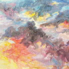 Impressionist Sunset in the Sky Oil on Canvas Cloudscape Painting