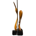 Finnish Carved Maple Lovers Crane Table Lamp Attributed to Sakari Pykälä
