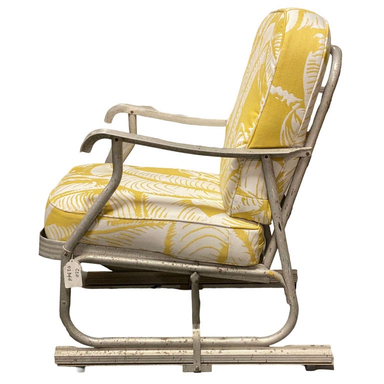 Mid-Century Aluminum Patio/Outdoor Lounge Chair w/ Ski Legs