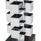 Brutalist Chrome Interlaced Column Sculpture Table Lamp by Curtis Jere, Pair