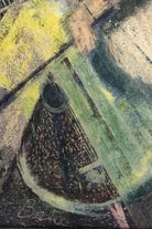 Vintage Wood Framed Pastel Print by Artist Bala