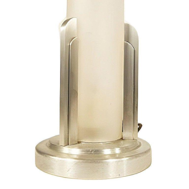 Streamline Machined Aluminum Cylinder Café Table Lamp Pair by Saturn Lighting