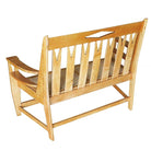 Blonde Wood Sofa with Clothespin Shaped Accents In The Style of Stickley