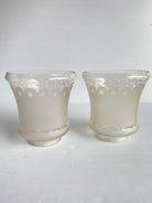 2 " Victorian Style Frosted Laced Hand Blown Glass Shades Six Available