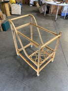 Restored Mid Century Rattan Bar Cart w/ Bottle Holder by Angraves, circa 1970