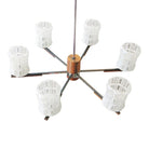 Italian Sputnik Chandelier in Rosewood Chrome with Glass Shades